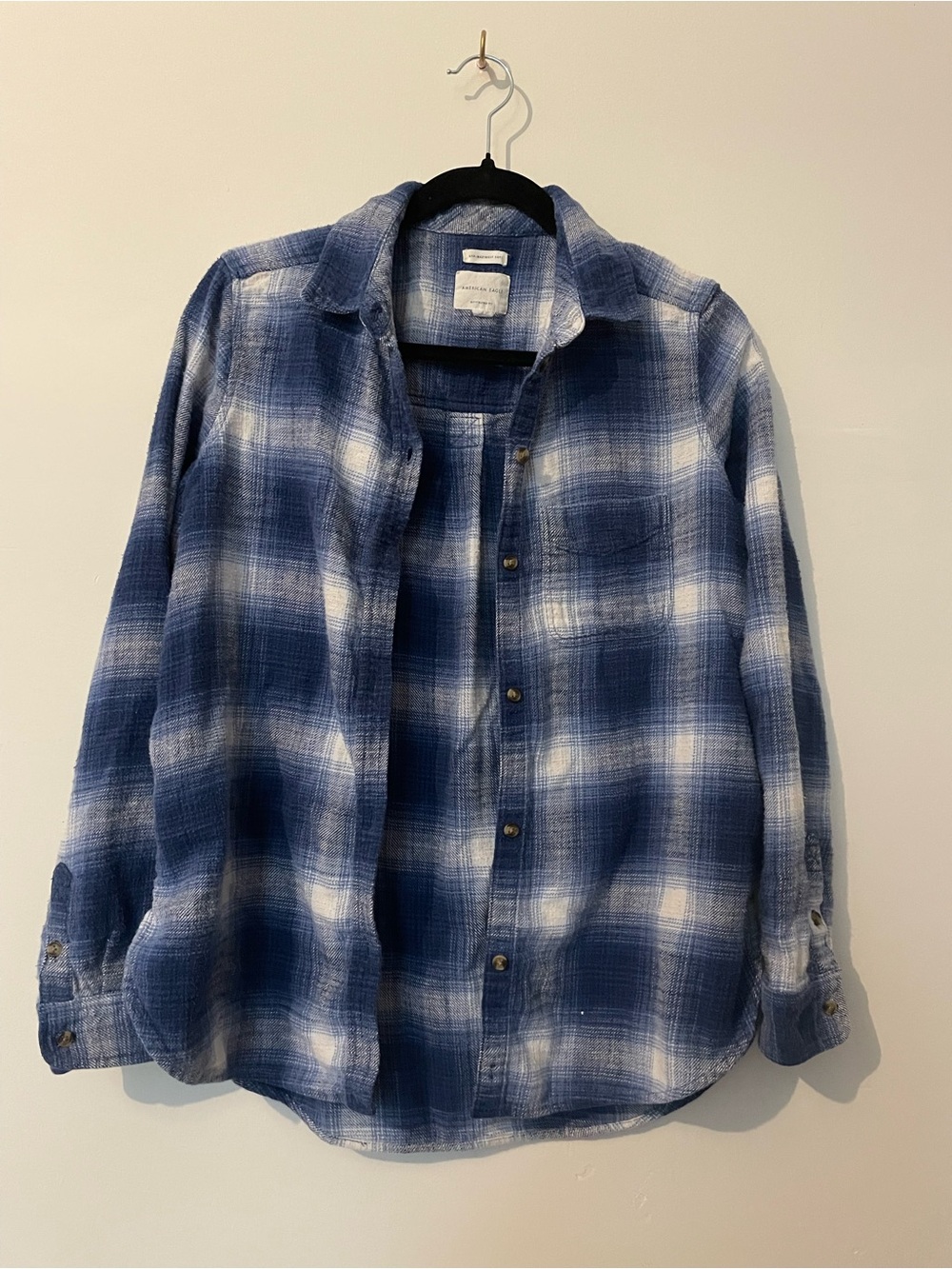 Blue Plaid Button-Up Shirt - Casual Classic